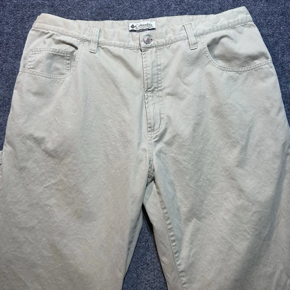 Columbia XM8010 Men's Carpenter Pants Tan Cotton Canvas Utility Workwear 38/32